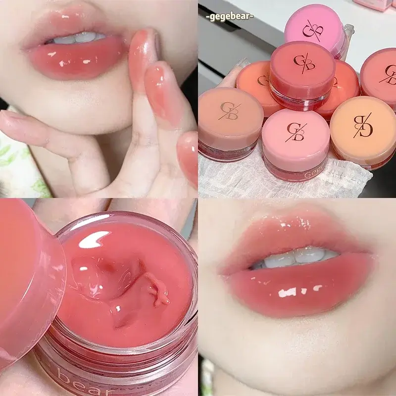 Lip Gloss with Canned Jam Long Lasting Moisturizing Jelly Lip Glaze Mirror Gloss Berry Pigment Liquid Lipstick Thick Lips Makeup lipstick Daily Moisturize Moisturizer Moisture Hydrate Glossy Cosmetic Lip Care