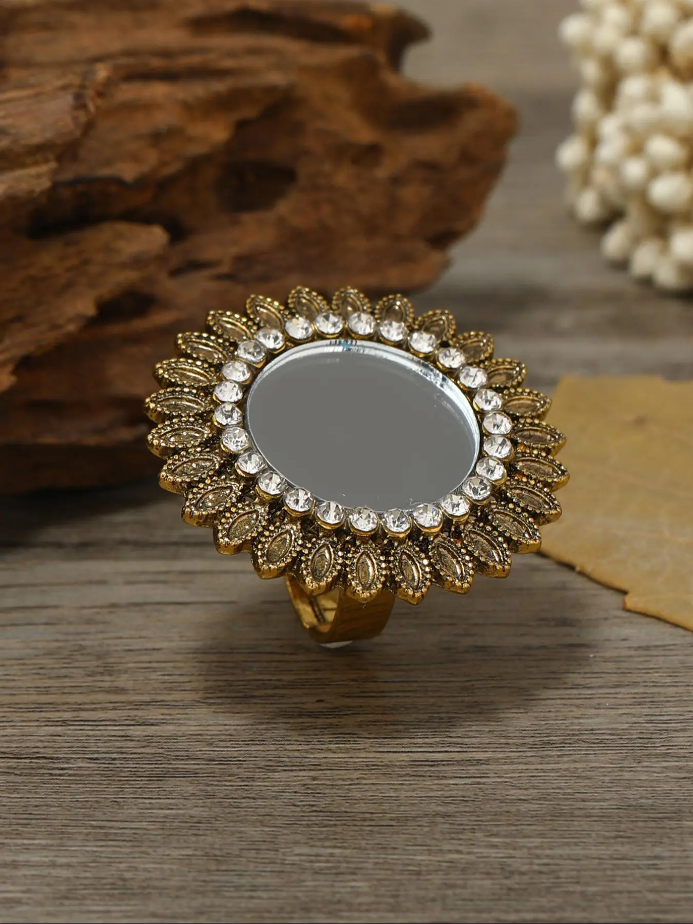 Vintage Ethnic Style Flower Design Ring, Fashion Jewelry for Party, Daily Clothing Decor, Trendy All-match & Exquisite Jewelry for Birthday Gift
