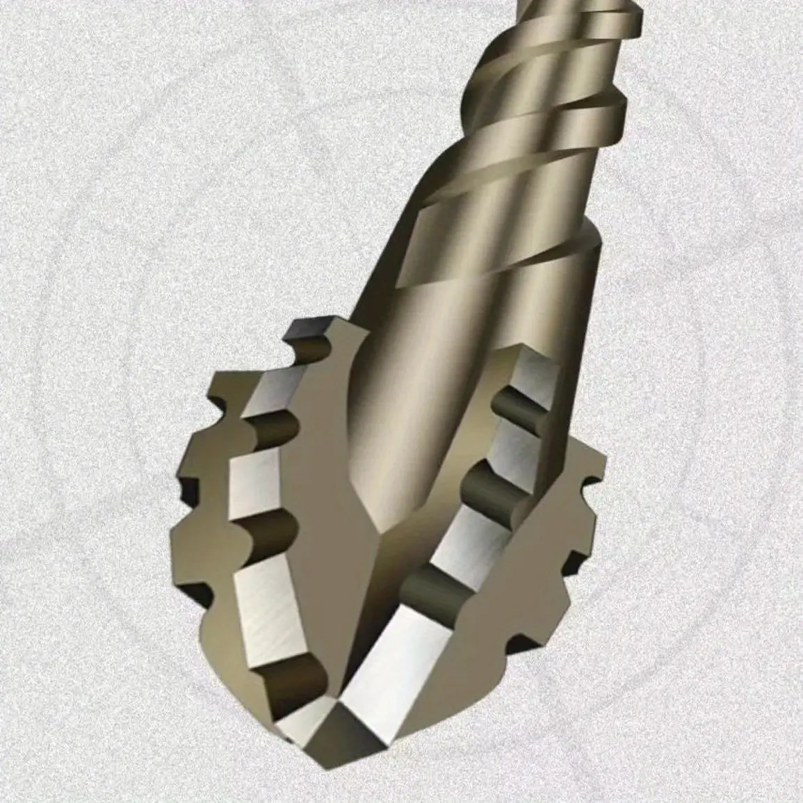 Four-Blade Sawtooth Eccentric Drill Bit - High-Speed Drilling for Full Tile Cast Iron Concrete Hexagonal Holes - Dry Drilling Tool with Enhanced Durability and Precision