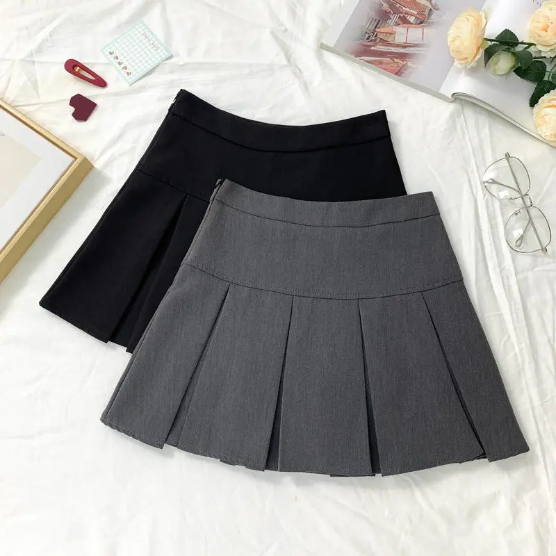 Chân Váy Xếp Ly Chữ A, Cạp Cao, Màu Trơn Thiết Kế 6