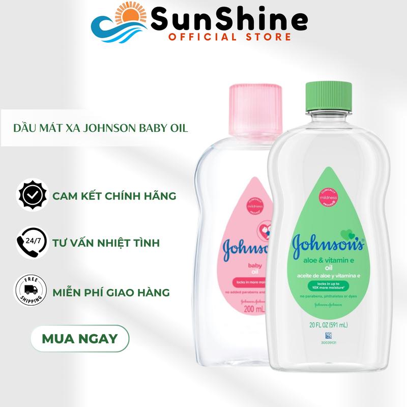 Dầu Mát Xa Dưỡng Ẩm Johnson's Baby Oil Pink/Aloe Vera & Vitamin E