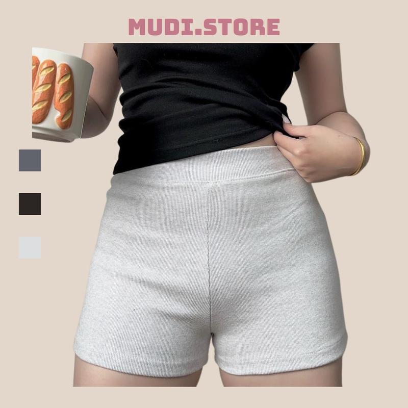  Quần Sooc Đùi Chất Thun Tăm Ôm Body Tôn Dáng Phong Cách Sporty 40KG-80KG Nữ Nhung 