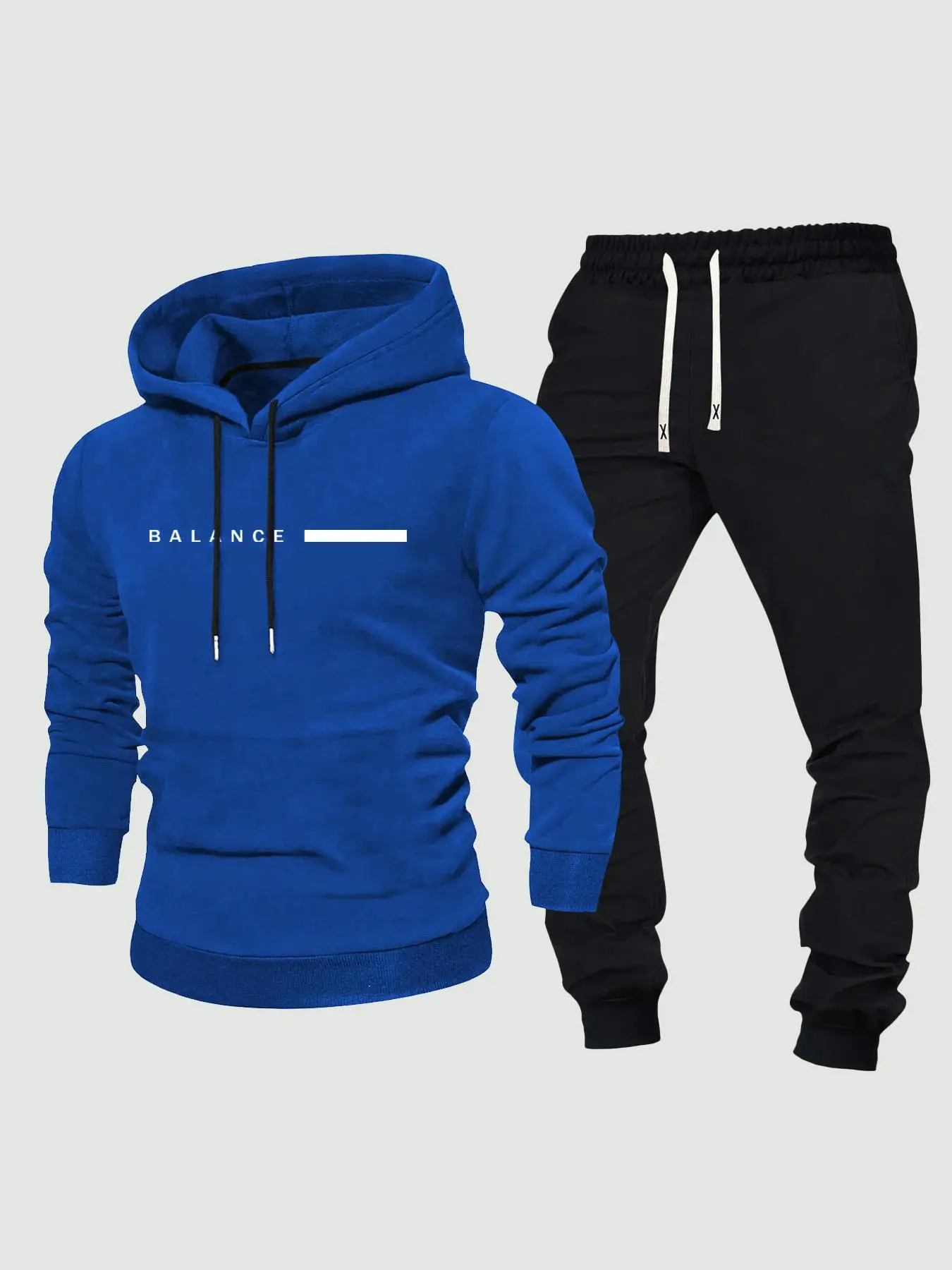 Men's Letter Print Hoodie & Drawstring Waist Sweatpants Set, Regular Fit Casual Long Sleeve Hooded Sweatshirt & Jogger Pants for Spring & Fall, Men's Two-piece Outfits for Daily Wear,  Going Out Outfit