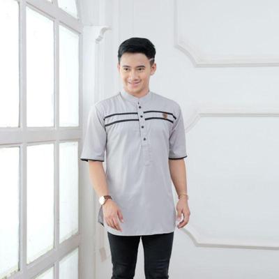 Baju Koko Pendek Garis Lurus AL Muslim Fashion - EchoTik