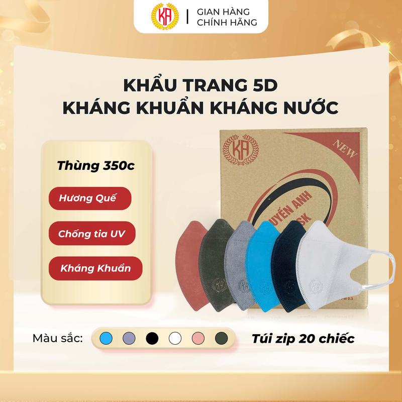 Thùng 300c Tặng 50c Hương Quế Khẩu trang 5D Khuyến Anh Giúp Chống Tia UV Chống Bụi MỊn Kháng Khuẩn
