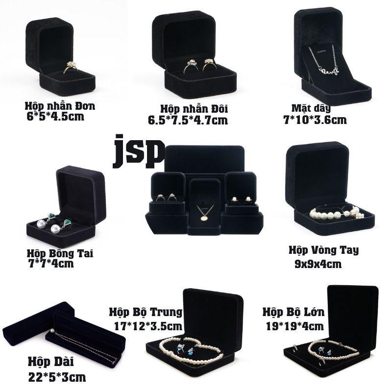 Hộp nhung đựng trang sức JSP nhận in Logo hộp đựng nhẫn nỉ nhung hộp nhẫn cưới dây chuyền vòng tay 6
