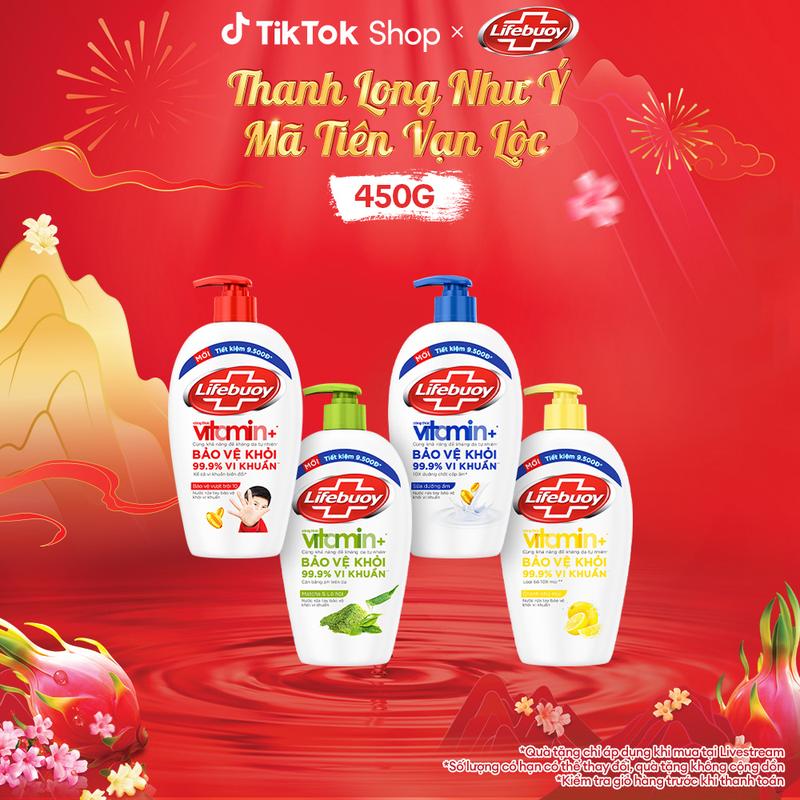  Nước Rửa Tay Lifebuoy Công thức Vitamin+ Hỗ Trợ Bảo Vệ Vượt Trội 10 450g Chai  1  