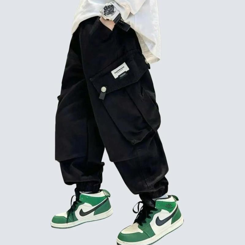 [Voikit] VQKK01 Quần kaki túi hộp phong cách cho bé trai, chất liệu kaki mềm, dáng thụng bo ống chân, size từ 10-40kg, 3 màu đen, xanh và nâu đậm, quần thụng bé trai