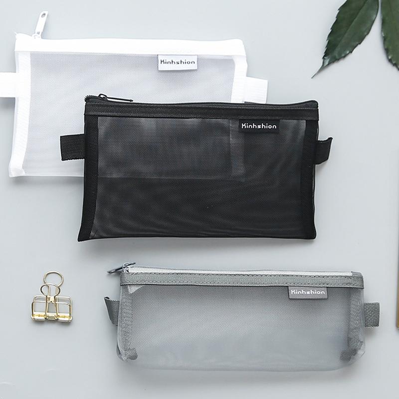 Product Introduction of High Quality Student Nylon Transparent Simple Mesh Pencil Case Pen Bag Case Pencil case Pencil Bag 8
