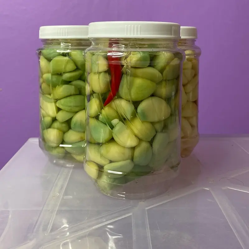 (Tỏi xanh nguyên tép ) combo 3 hủ Tỏi ngâm giấm đường vị chua ngọt  (1 hủ 500g) Food Miến Ăn Vặt mon chua Chè 5