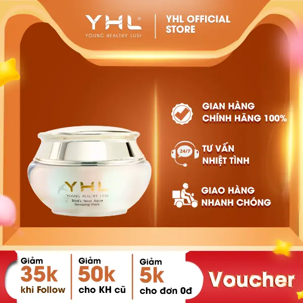 Mặt nạ ngủ tổ yến YHL Hàn Quốc 50ml - Giúp cấp ẩm và collagen cho da căng mịn - Skincare