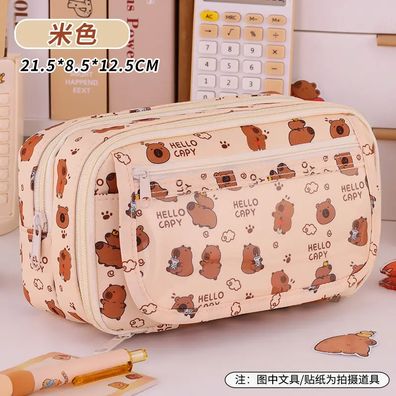 Hộp đựng bút Hello Kitty, Loopy hồng, Capybara dung tích lớn nhiều ngăn, túi bút đa năng, thiết kế dễ thương phù hợp cho học sinh sinh viên 5