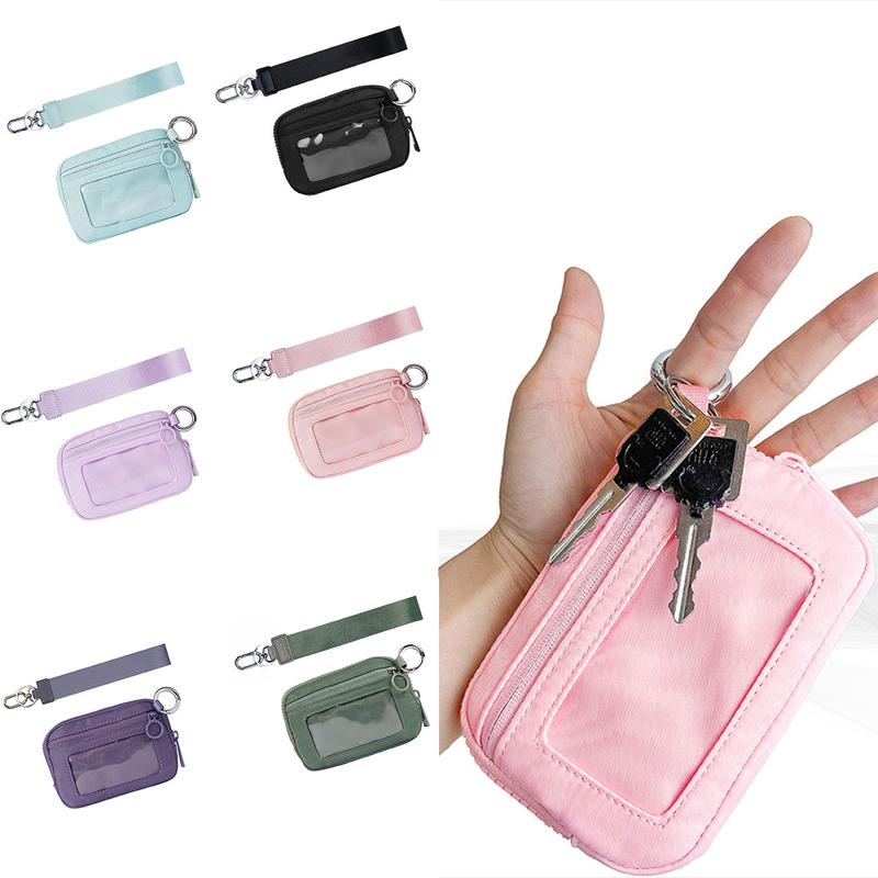 Ikokei The Iris 'Wallet 2nd Gen, 6 × 3.6 inch The Iris Pouch Polsband, Kaarthouder met ritssluiting en ID-venster/handriem, zwart