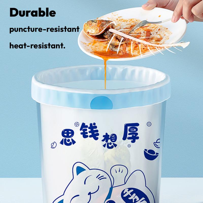 Product Introduction of [In Stock] 102 bags/roll drawstring garbage bags, insect-proof thickened disposable watertight kitchen garbage bags trash bags toilet degradable 7