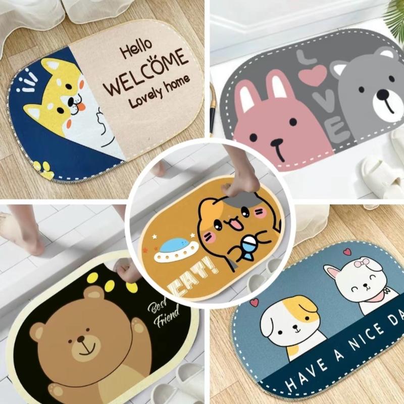 Combo 5 Thảm Lau Chân 3D Hoạ Tiết Hoạt Hình Ngộ Nghĩnh Chống Trơn Trượt Siêu Thấm Nhà Tắm .Giao Màu Ngẫu Nhiên
