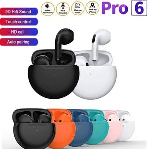 TWS PRO6 earphone Bluetooth headphones with mic 9D stereo Pro 6 earbuds for Xiaomi Samsung Android wireless Bluetooth headset Audio Chargeable Case