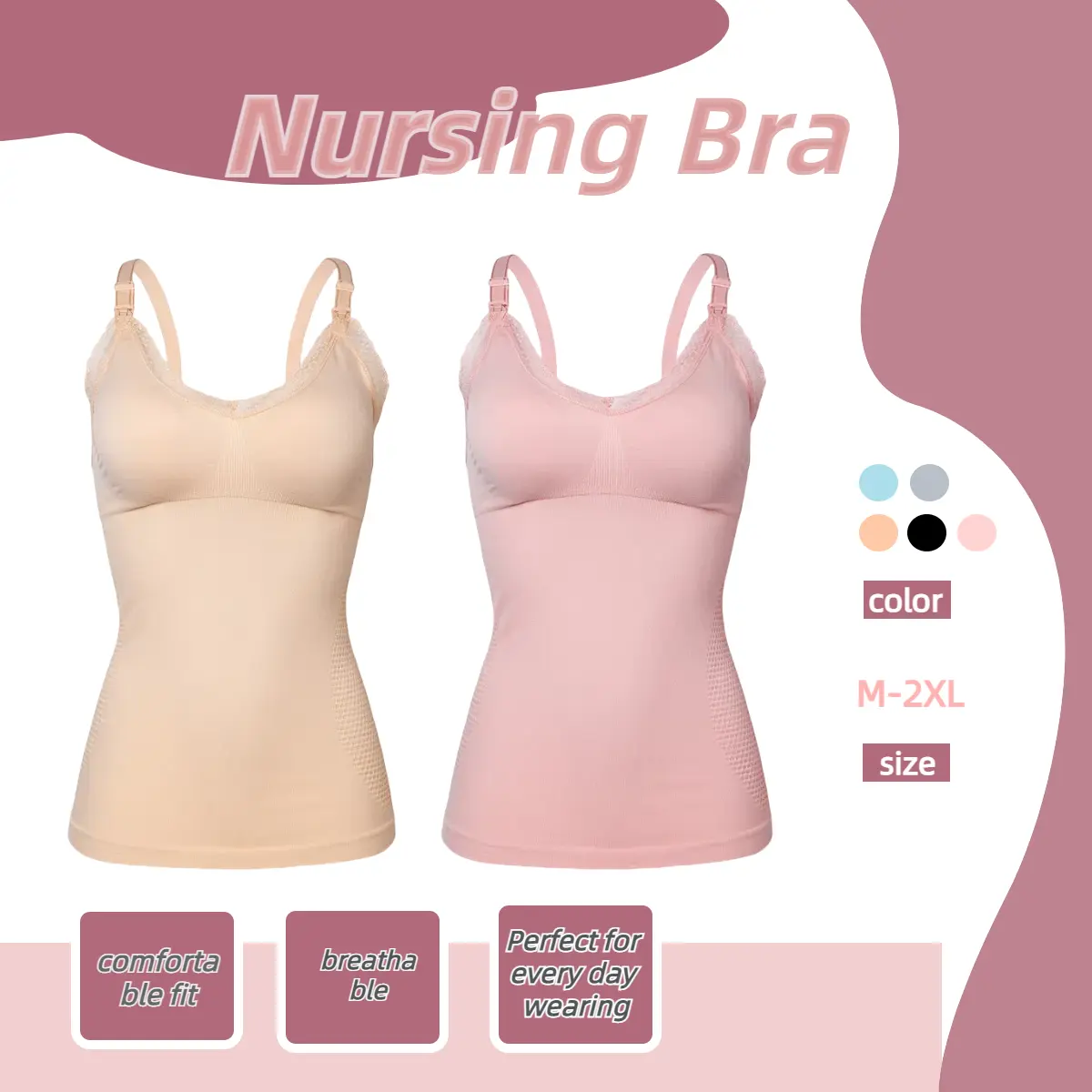 Nursing Bra Plus Size Maternity Vest Convenient for Pregnant Women Breastfeeding Feeding Bra 949L