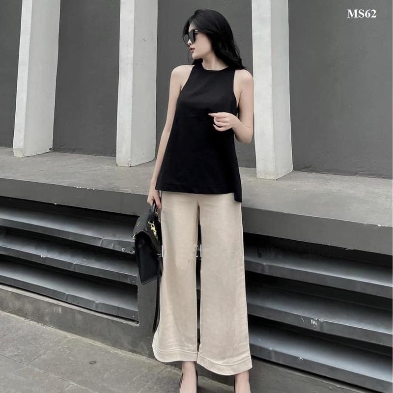 Bộ lụa nữ cao cấp. Chất liệu lụa tằm mềm mát. Quần xuông áo khoét lách mặc thoải mái Nhung Women Jacket Top xuan đồbộ