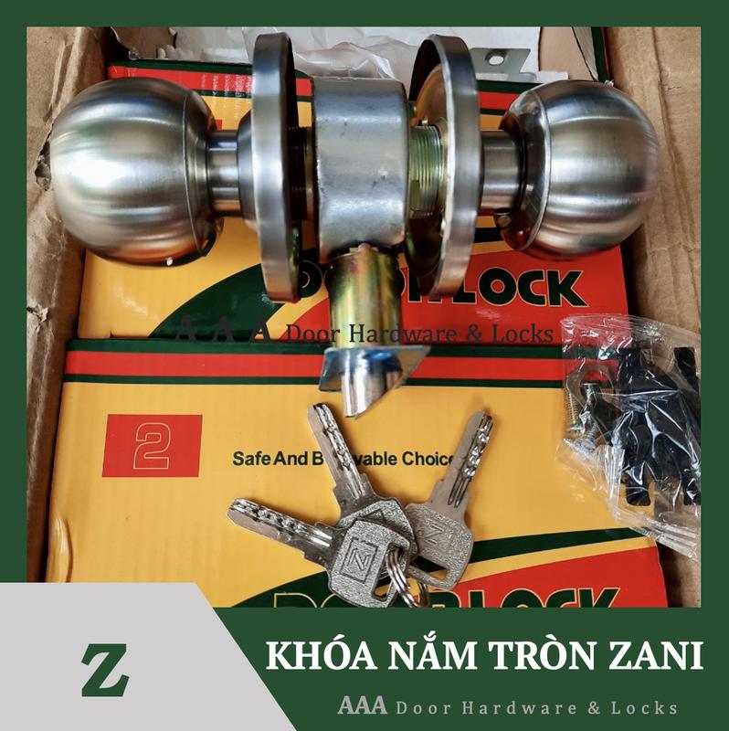 GIÁ SỈ Ổ KHOÁ TAY NẮM TRÒN ZANI INOX Khóa cửa phòng khóa nhà vệ sinh