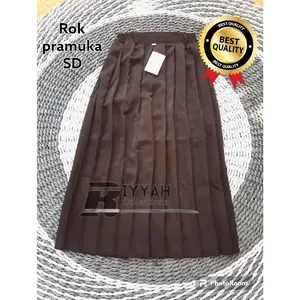 seragam sekolah rok pramuka SD coklat rempel atas kain twiss