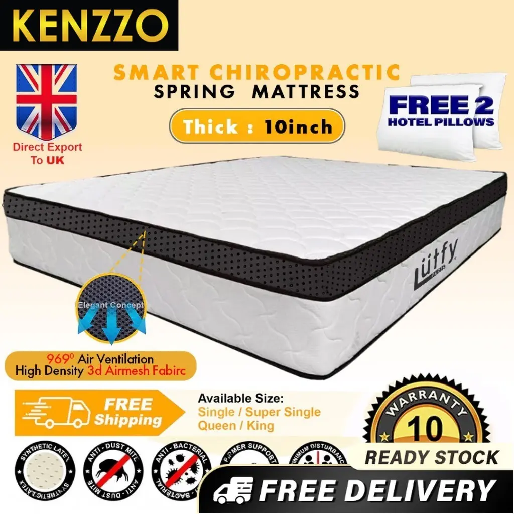 (Limited Deal) Kenzzo : (Single/Super Single/Queen/King) Mattress Chiropractic 360º Air Ventilation Mattress/ Lutfy