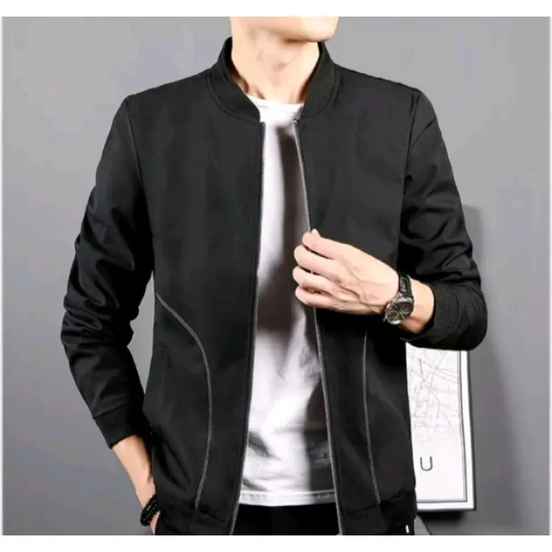 jaket pria bahan taslan polyester