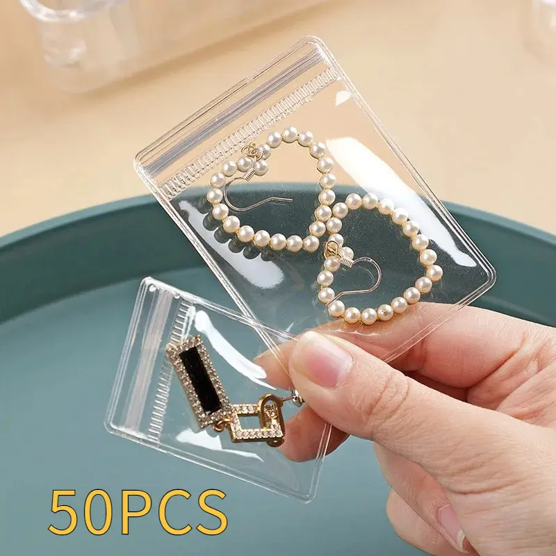 Beg Kunci Zip PVC, Tersedia dalam 20 / 50pcs, Pengedap Sendiri, Kantung Plastik Boleh Ditutup Semula, Beg Pembungkusan Lutsinar Tebal, Sesuai untuk Barang Kemas, Hadiah, Barangan Kecil, Penyimpanan dan Paparan