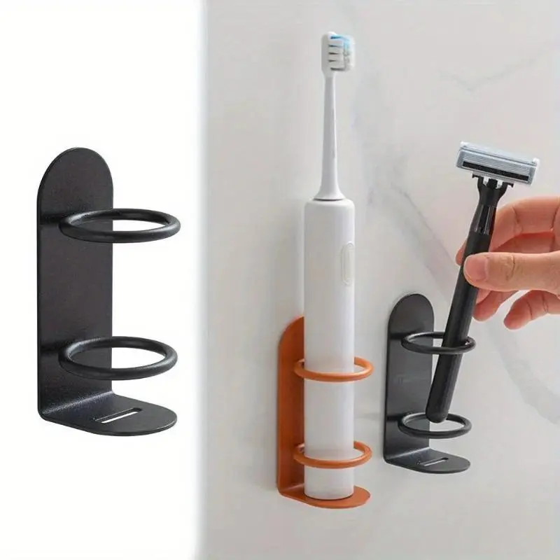 Wall Mounted Electric Toothbrush Holder, 1 Count Punch-free Razor Holder, Toothbrush Organizer, Bathroom Accessories, Home Organizer