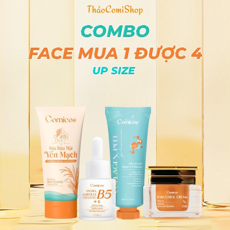 (Mua 1 Được 4 Up Size) + Peel Collagen 4K 75ml + Kem Face Huyết Yến 20g + Serum B5 25ml + Sữa Rửa Mặt Yến Mạch 100ml, hỗ trợ dưỡng da, cấp ẩm Skincare Peel Da Son