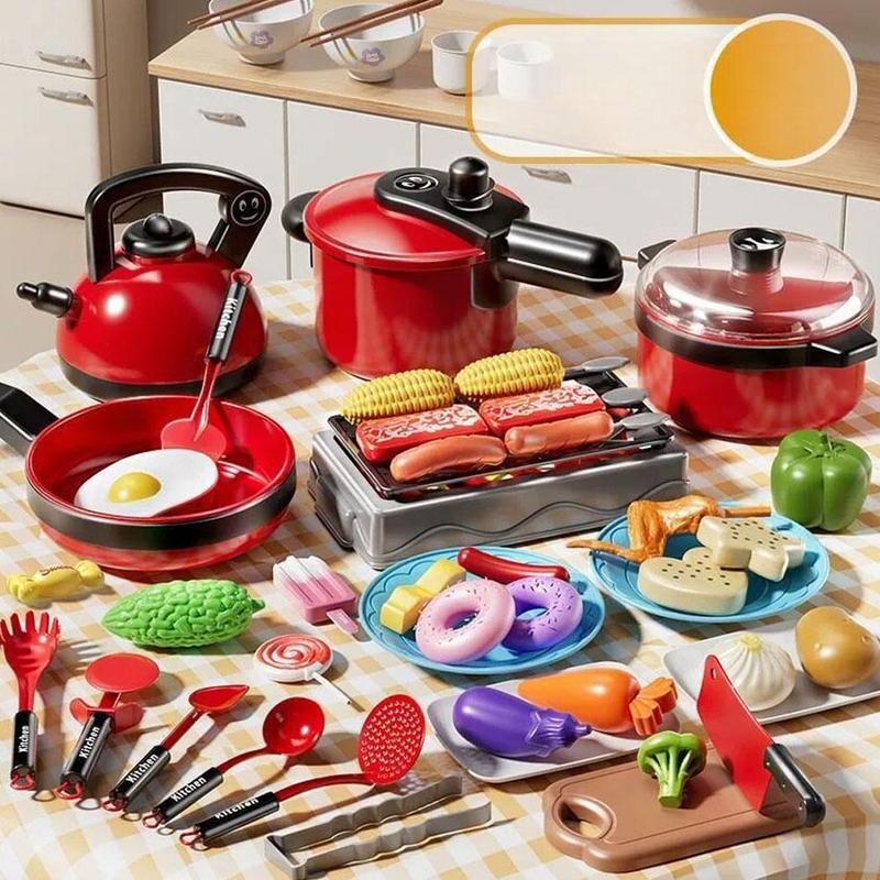 Product Introduction of Kitchen Toy Set For Kids Pretend Play Home Kitchen Baby Cooking And Cutting Toy Set Enjoy Eating Dishes Simulation Cooking Memory Training & Observation 4-6 Years 14