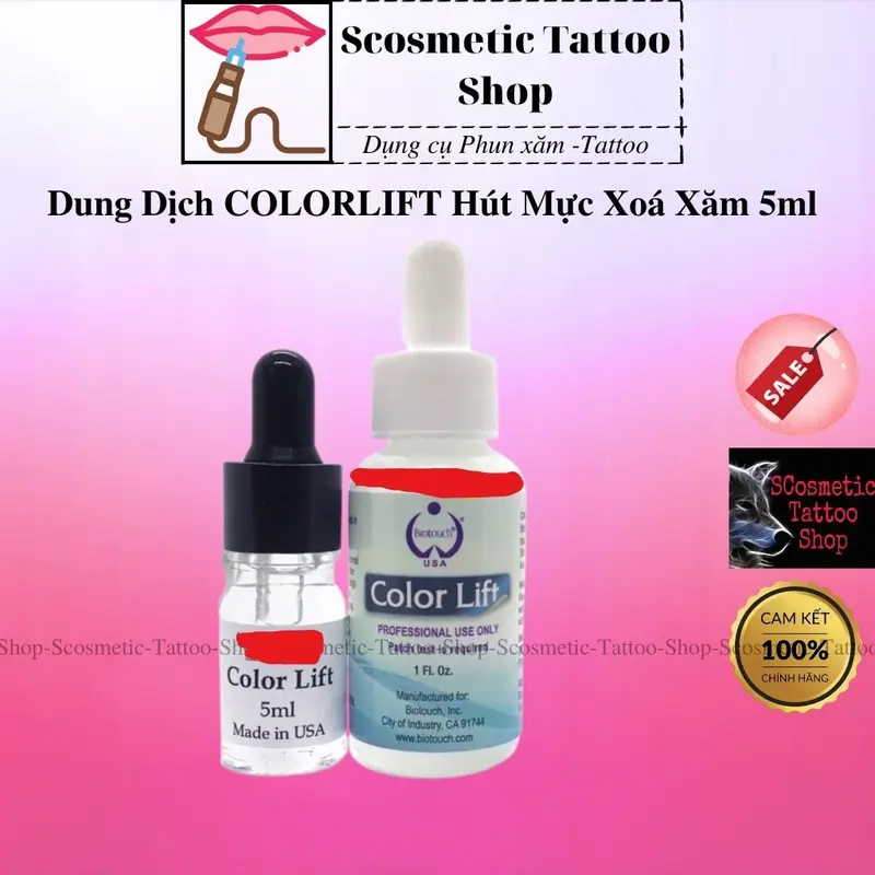Dung dịch hút mực COLORLIFT , Lọ hút mực xoá xăm 5ml Color Lift Phun Xăm 0