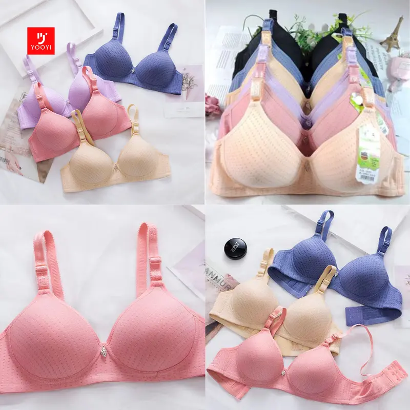 Yooyi Bh Big Size Perempuan Tanpa Kawat Bra Wanita Import Jumbo 36-46 Ukuran Besar Fashion Busa Tipis Sangat Nyaman Sexy Cup 3/4B 025 Dewasa Motif Remaja 1