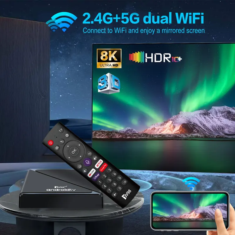 Android TV98 ATV Pro Smart TV Box 16G+256GB,Có chức năng Bluetooth,Cài đặt sẵn monstertv,smarttube,SportsTV,Youtube... 1
