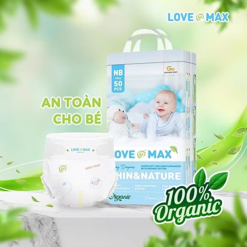  combo 2 bich Bỉm dán quần LOVE MAX siêu mềm thấm hút siêu tiết kiện M50 L50 XL50 XXL50 XXXL50