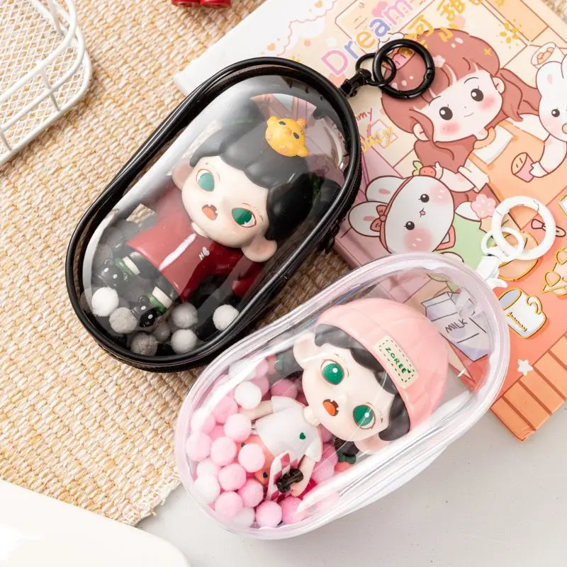 ins style bubble mart doll transparent storage bag; doll protection bag charm; transparent storage bag; bag charm; charm;Doll Accessories
