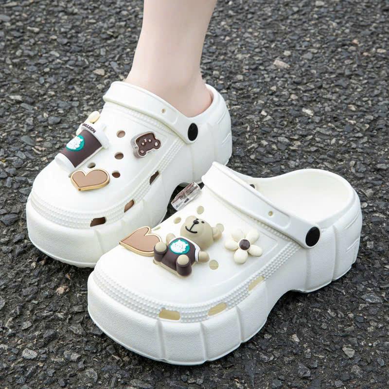 [xuongdepxinlinhanh] - Dép Sục Nữ (bản cao cấp), dép quai hậu, DéP đế độn 6 phân chất caosu êm đi mưa đi nắng sticker nổi - LA027 GiàY Sandal