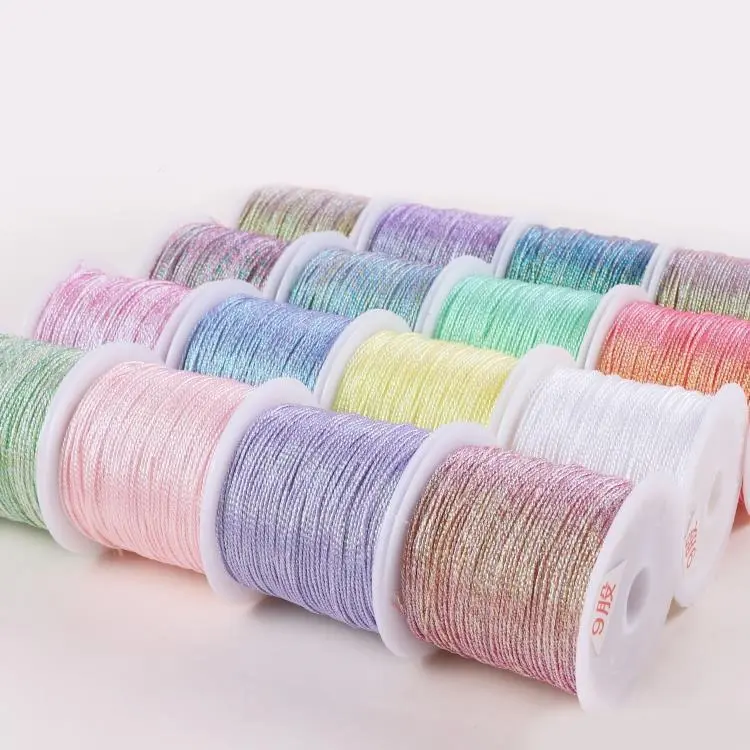 1 ROLL Shine String Tali Benang Metalik Metallic String - 9 HELAI (0,6 ...