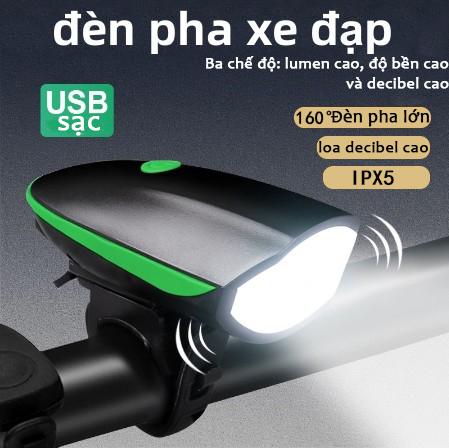 Đèn xe đạp siêu sáng có còi sạc usb chống nước,đèn led xe đạp thể thao,T6 chống nước loại cao cấp nhất đèn gắn xe Gắn Xe Đạp Đạp Xe Đạp Sports