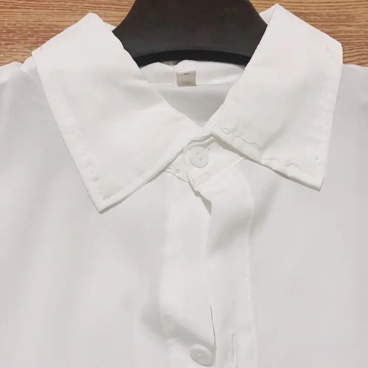 Áo sơ mi nữ trơn cộc tay cánh d.ơ.i có túi hottrend 3