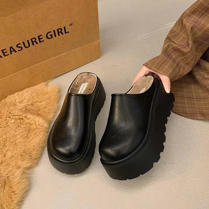 FULL BOX Giày sục DA TRƠN đế cao bản QCCC chất đẹp