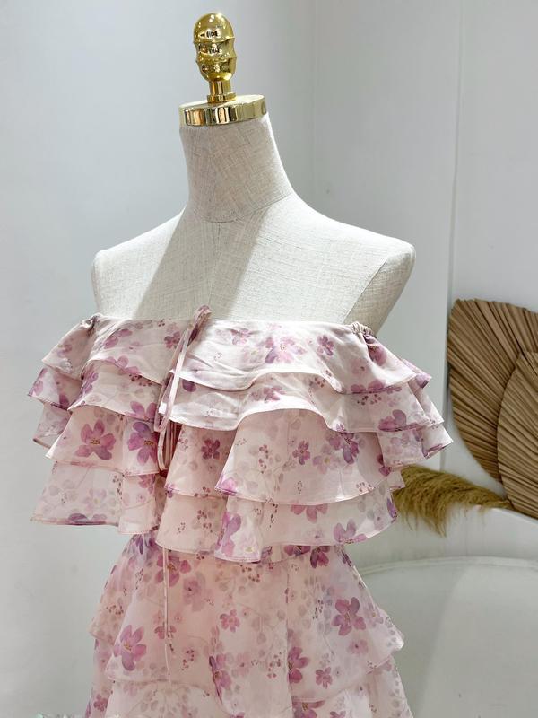 TIELA Đầm váy hoa trễ vai tầng -Flossy Dress 5