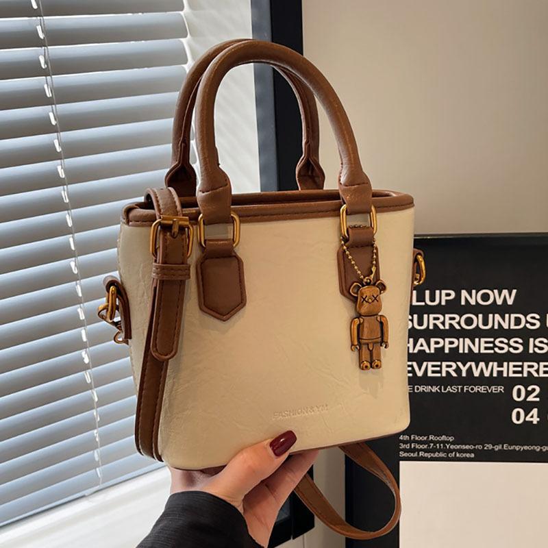 Túi đeo chéo quai xách boston da PU trơn phối sang trọng đi chơi phong cách basic thanh lịch HT545 Bag Nữ