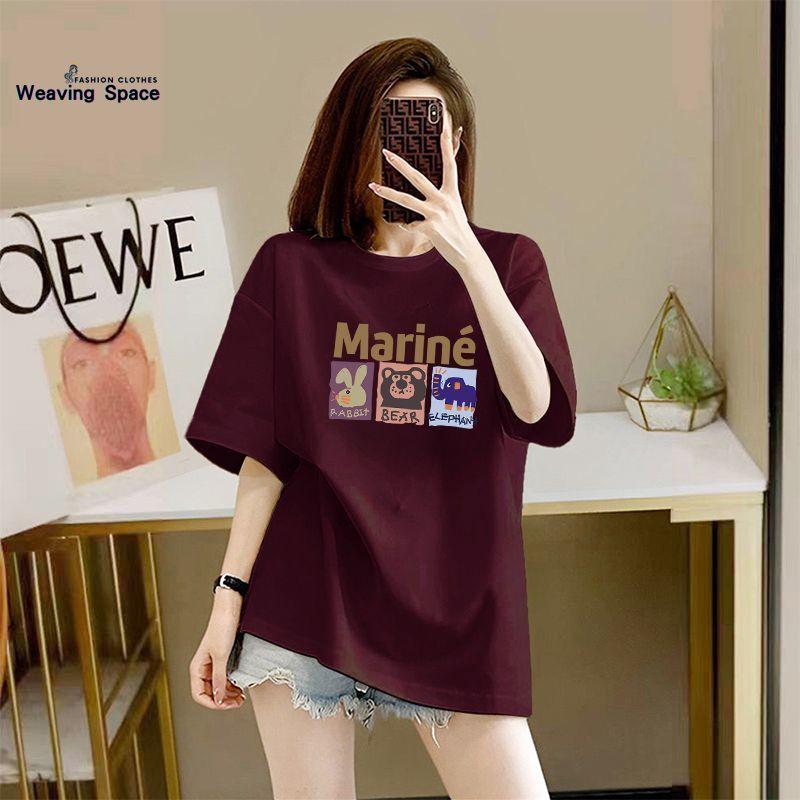 Product Introduction of Áo Thun Cotton Ngắn Tay, Dành Cho Nữ, Dáng Rộng Vừa Vặn, Thiết Kế In Hình, Dài Trung Bình Và Dài, Mỏng, Áo Hàng Mới Về 1