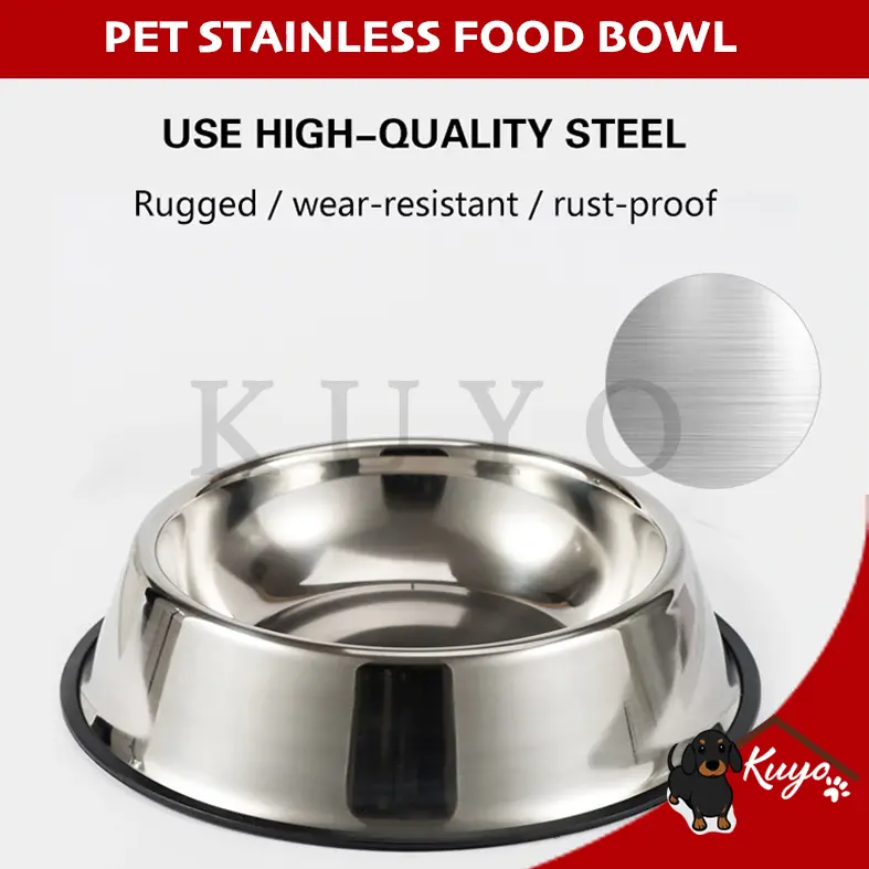 Tempat Makan Stainless Tebal Pet Bowl Mangkok Anjing Kucing Hewan