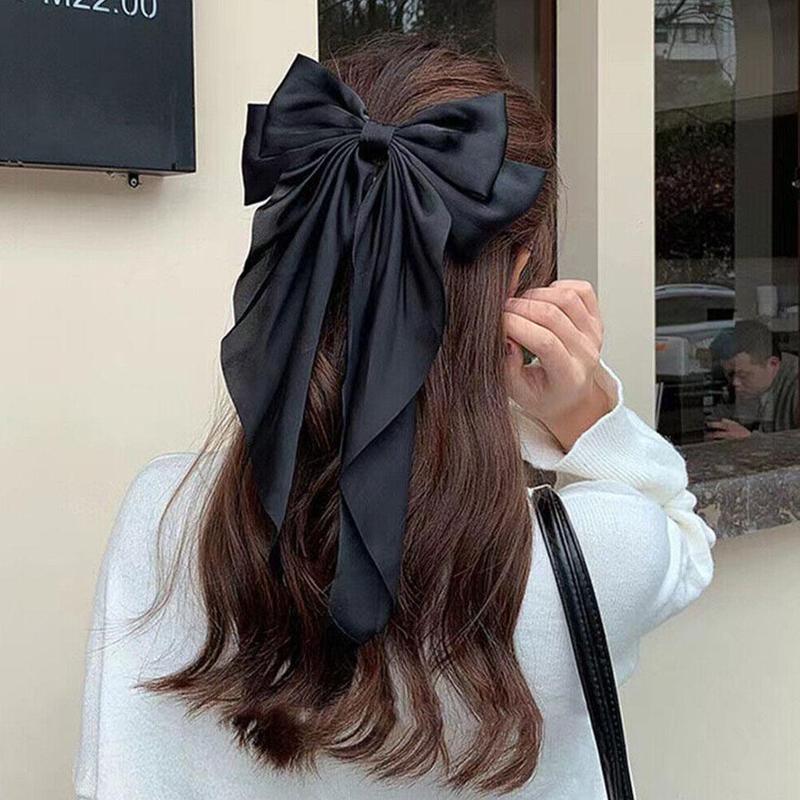 Product Introduction of Korea Elegant Long Bow Hairpin Large Ribbon Hair Clip Ribbon Clip Bow Grip Floating Braid Clip S2H9 19