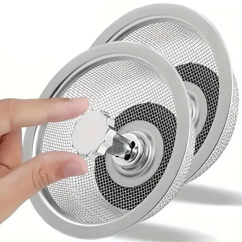 Stainless Steel Sink Strainer, 2 Counts Kitchen Sink Drain Basket, Anti-odor Sink Strainer, Kitchen Sink Accessories