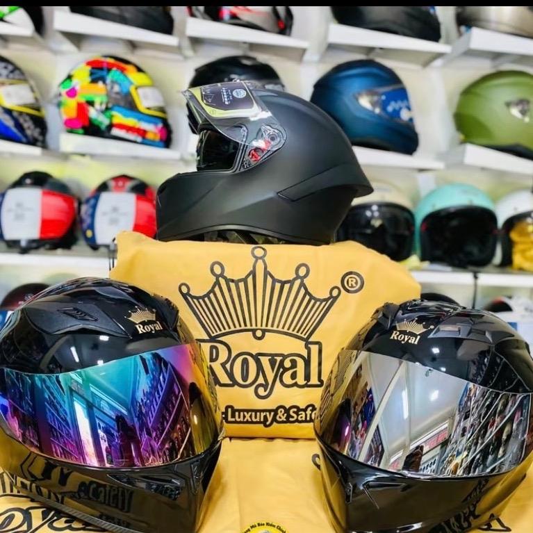 [Tặng kèm kính] Mũ bảo hiểm FullFace Royal M266 2 kính [ Tặng kính trắng khi đặt bản mũ kính màu + túi đựng mũ + chắn gió cằm ] helmet