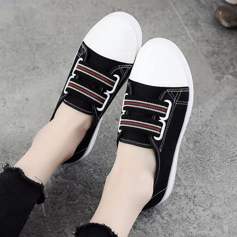 Giày Vải, Giày Nữ, Phong Cách Hàn Quốc Mới, Dễ Phối Đồ, Giày Thường Ngày Cho Học Sinh, Đế Bằng, Giày Trượt ván Harajuku, Giày Vải Trắng Cổ Điển