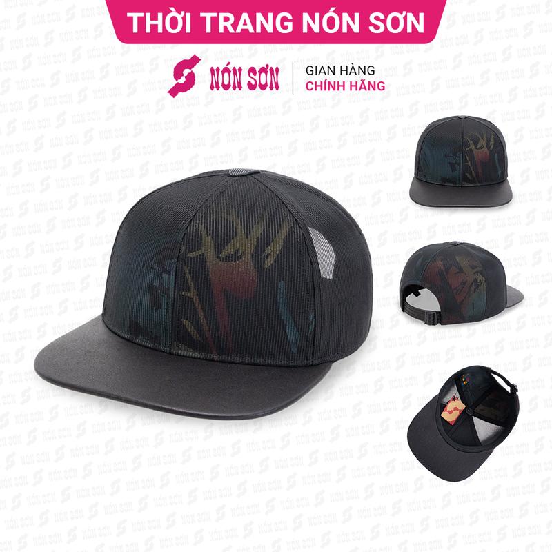 Mũ snapback hiphop NÓN SƠN hoa văn ngẫu nhiên MC210AK-ĐN1HV