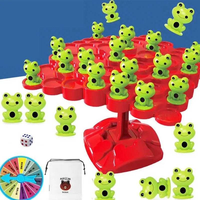 Montessori Math Balancing Board Puzzle For Children Frog Balance Tree Educational Parent child Interaction Tabletop Game Toy